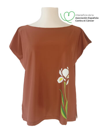 Camiseta UPF 50+ Iris blanco con patrón 4Esquinas